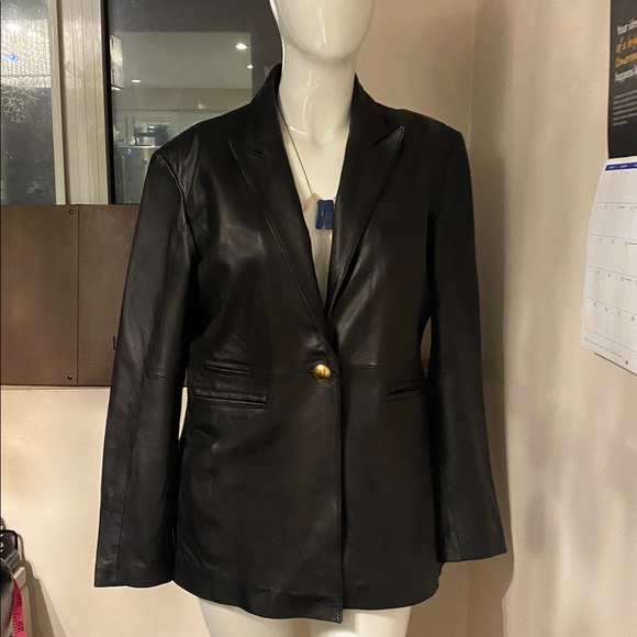 Black Leather Women's Jacket - Picture 10 of 14